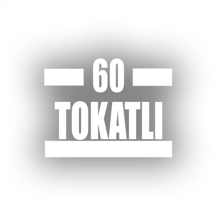 60 Tokatlı Araba Sticker 17x17 Cm Beyaz