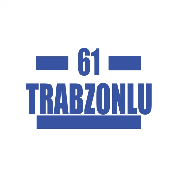 61 Trabzonlu Araba Sticker 17x17 Cm Mavi