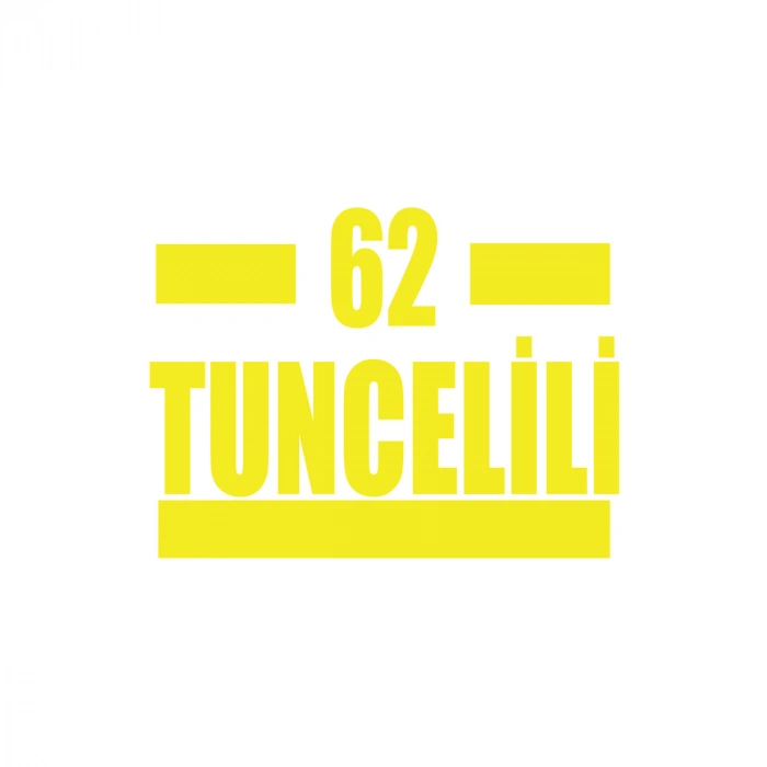 62 Tuncelili Araba Sticker 17x17 Cm Sarı