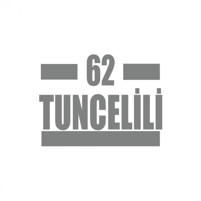 62 Tuncelili Araba Sticker 17x17 Cm Gri