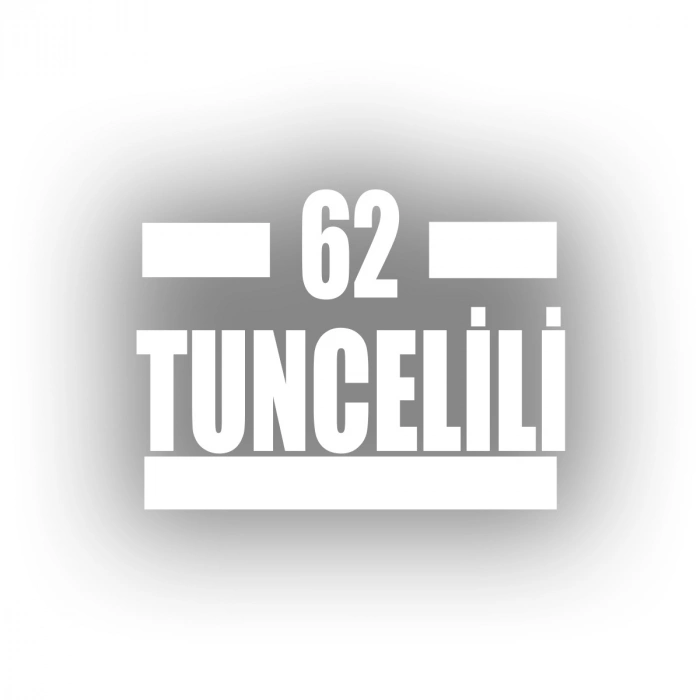 62 Tuncelili Araba Sticker 17x17 Cm Beyaz