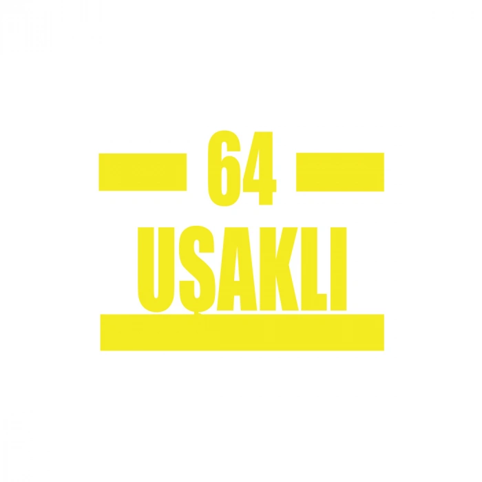 64 Uşaklı Araba Sticker 17x17 Cm Sarı