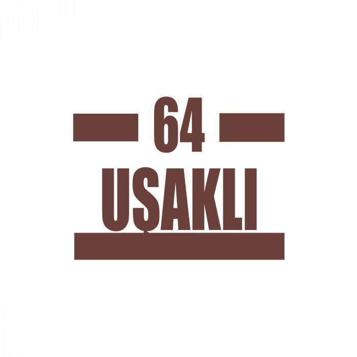 64 Uşaklı Araba Sticker 17x17 Cm Kahverengi