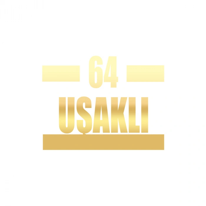 64 Uşaklı Araba Sticker 17x17 Cm Gold