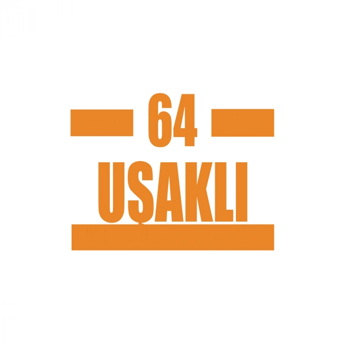 64 Uşaklı Araba Sticker 17x17 Cm Turuncu