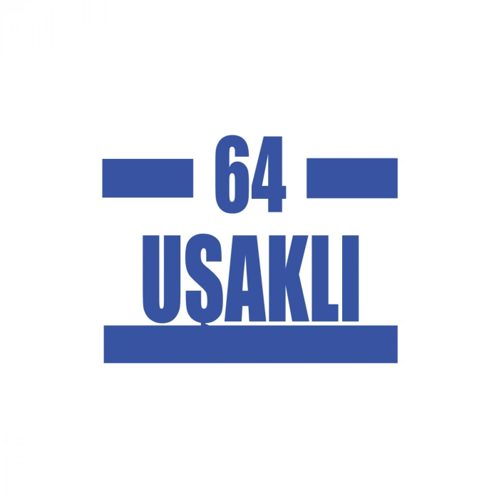 64 Uşaklı Araba Sticker 17x17 Cm Mavi