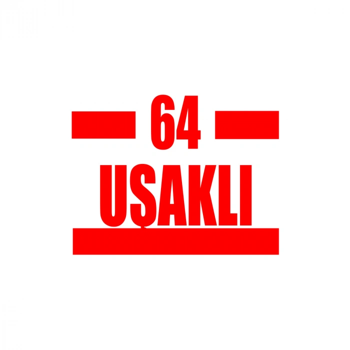 64 Uşaklı Araba Sticker 17x17 Cm Kırmızı