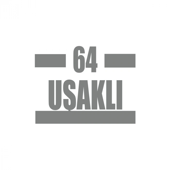 64 Uşaklı Araba Sticker 17x17 Cm Gri
