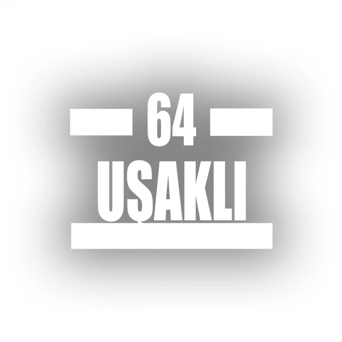 64 Uşaklı Araba Sticker 17x17 Cm Beyaz