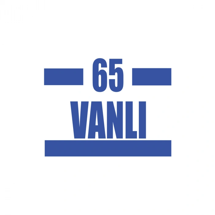 65 Vanlı Araba Sticker 17x17 Cm Mavi