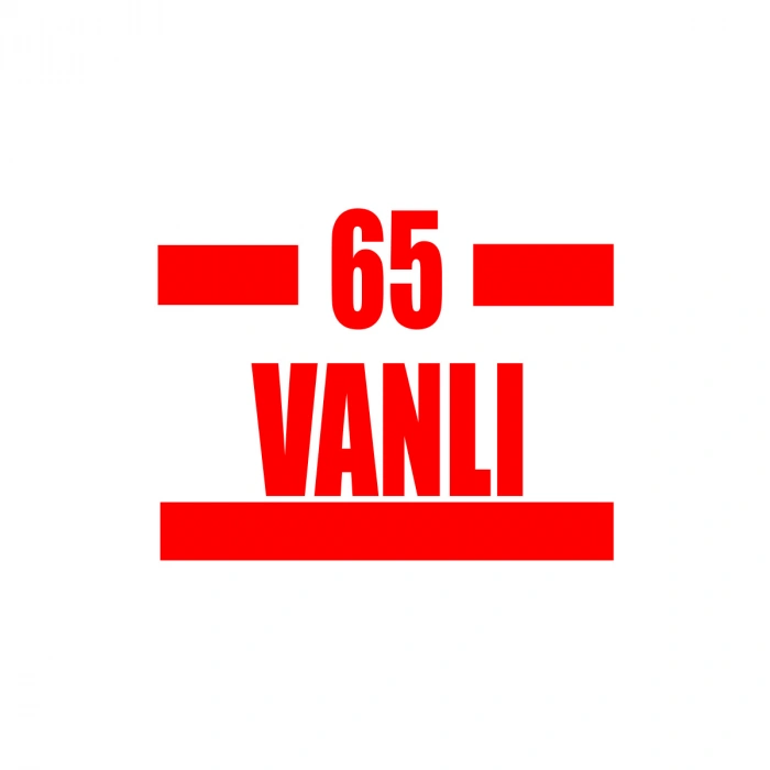 65 Vanlı Araba Sticker 17x17 Cm Kırmızı