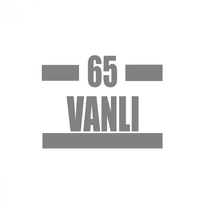 65 Vanlı Araba Sticker 17x17 Cm Gri