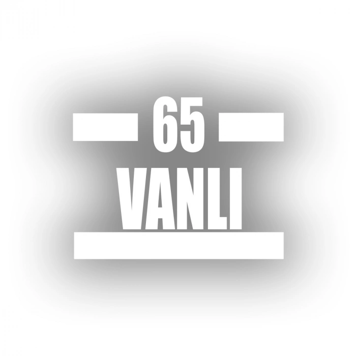 65 Vanlı Araba Sticker 17x17 Cm Beyaz
