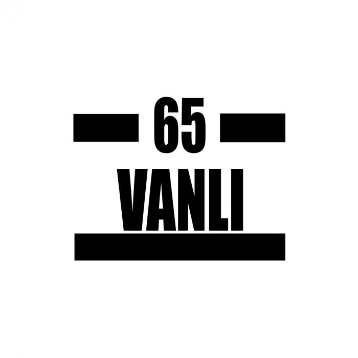 65 Vanlı Araba Sticker 17x17 Cm Siyah