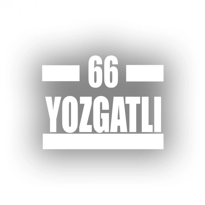 66 Yozgatlı Araba Sticker 17x17 Cm Beyaz