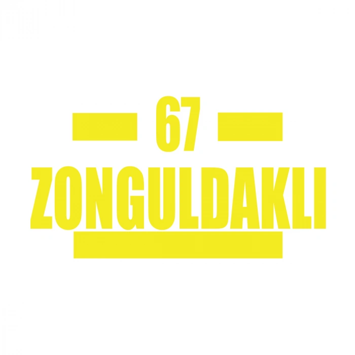 67 Zonguldaklı Araba Sticker 17x17 Cm Sarı