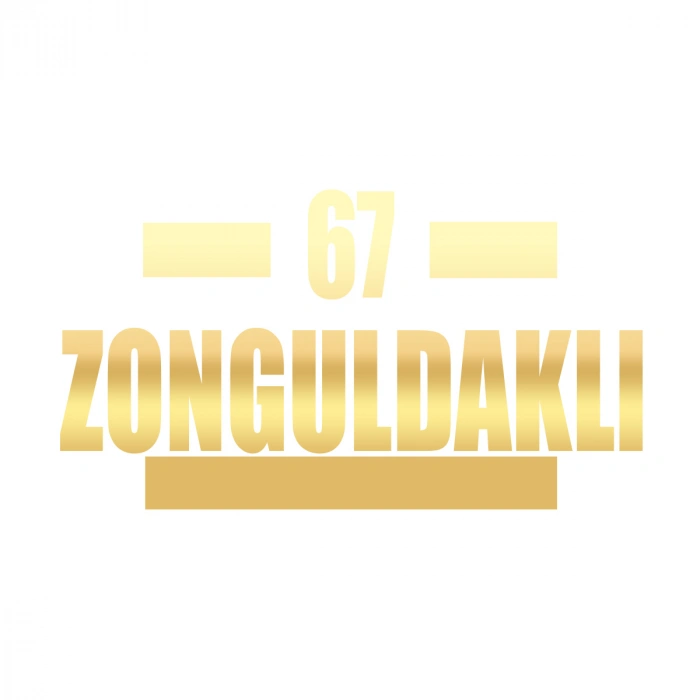 67 Zonguldaklı Araba Sticker 17x17 Cm Gold