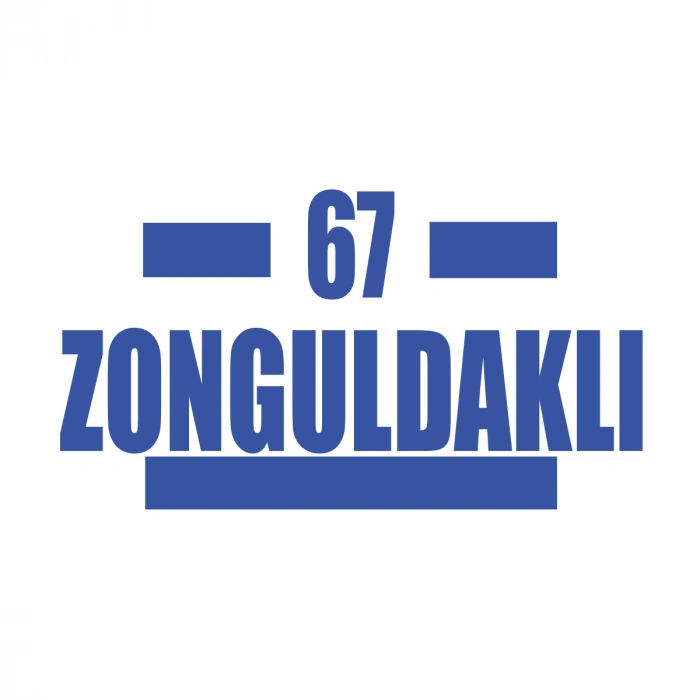 67 Zonguldaklı Araba Sticker 17x17 Cm Mavi