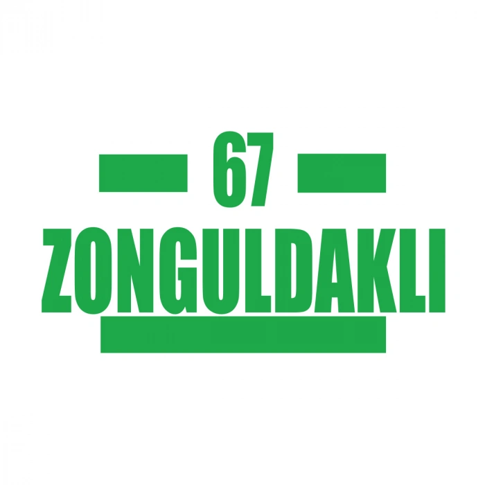 67 Zonguldaklı Araba Sticker 17x17 Cm Yeşil