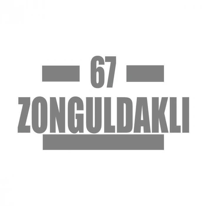 67 Zonguldaklı Araba Sticker 17x17 Cm Gri