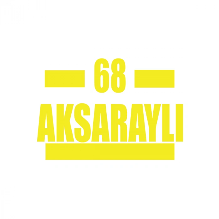 68 Aksaraylı Araba Sticker 17x17 Cm Sarı