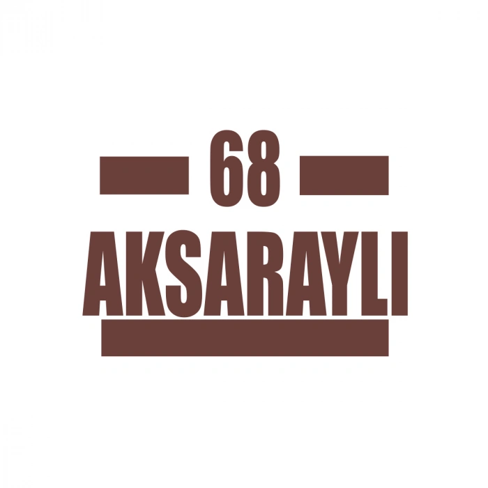 68 Aksaraylı Araba Sticker 17x17 Cm Kahverengi