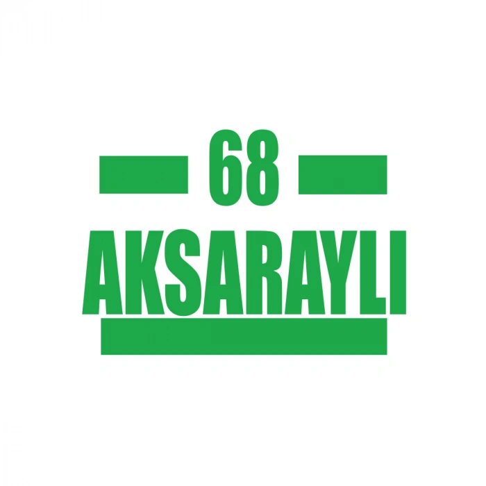 68 Aksaraylı Araba Sticker 17x17 Cm Yeşil