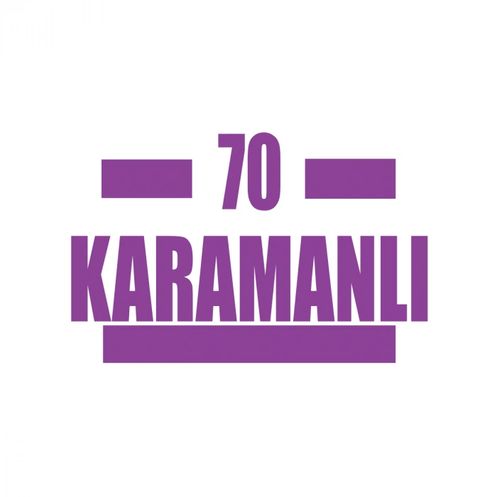 70 Karamanlı Araba Sticker 17x17 Cm Mor