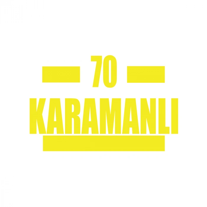 70 Karamanlı Araba Sticker 17x17 Cm Sarı