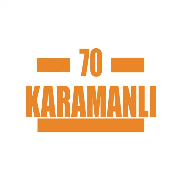 70 Karamanlı Araba Sticker 17x17 Cm Turuncu