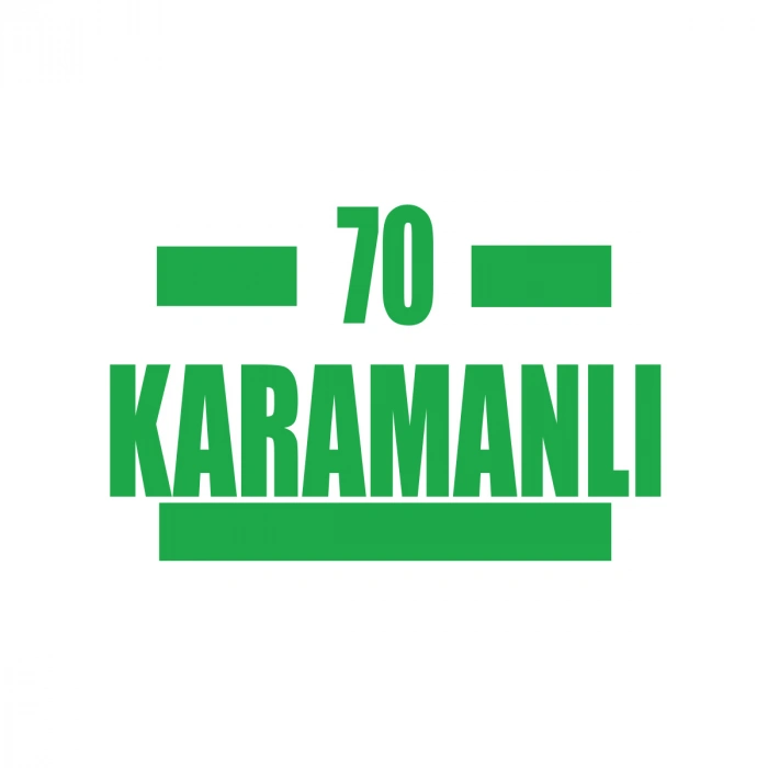 70 Karamanlı Araba Sticker 17x17 Cm Yeşil