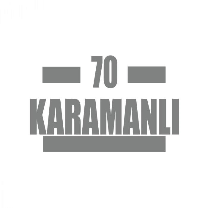 70 Karamanlı Araba Sticker 17x17 Cm Gri