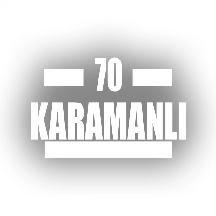 70 Karamanlı Araba Sticker 17x17 Cm Beyaz