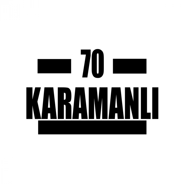 70 Karamanlı Araba Sticker 17x17 Cm Siyah