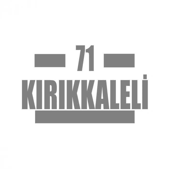 71 Kırıkkaleli Araba Sticker 17x17 Cm Gri