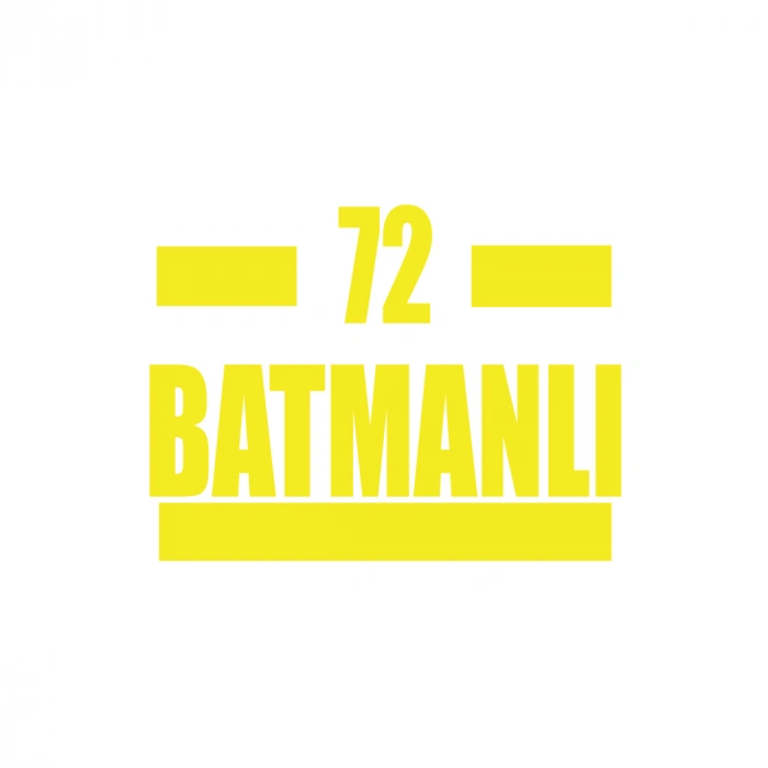 72 Batmanlı Araba Sticker 17x17 Cm Sarı