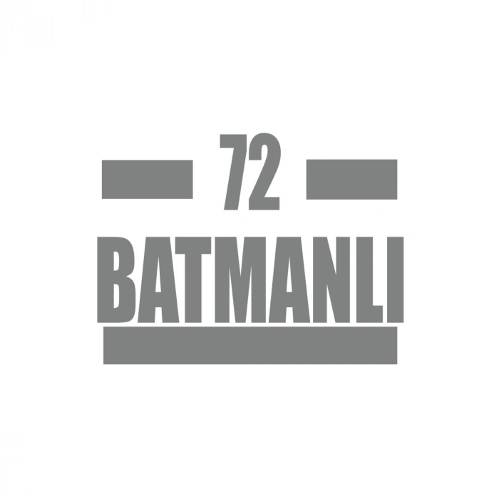 72 Batmanlı Araba Sticker 17x17 Cm Gri