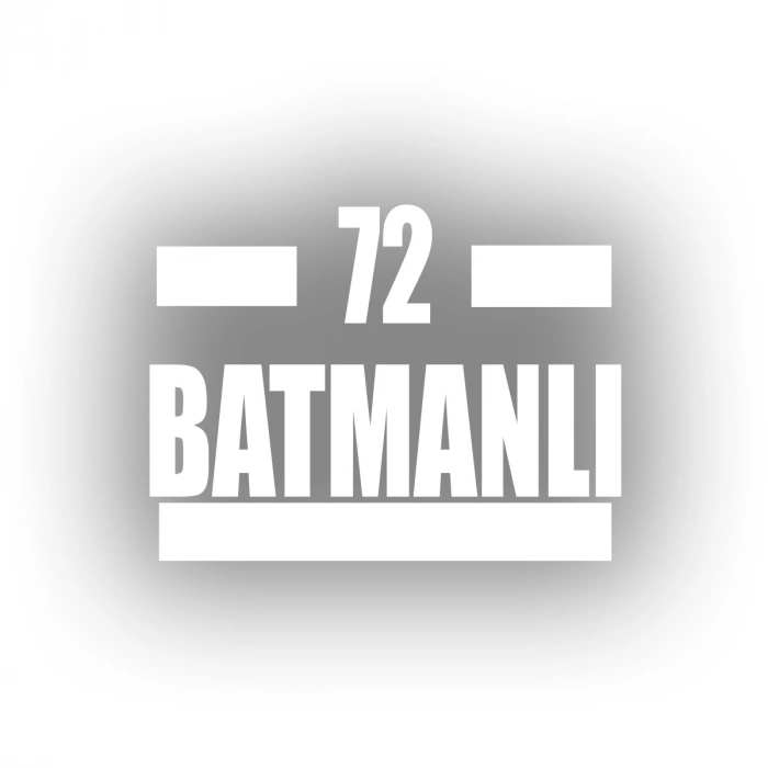 72 Batmanlı Araba Sticker 17x17 Cm Beyaz