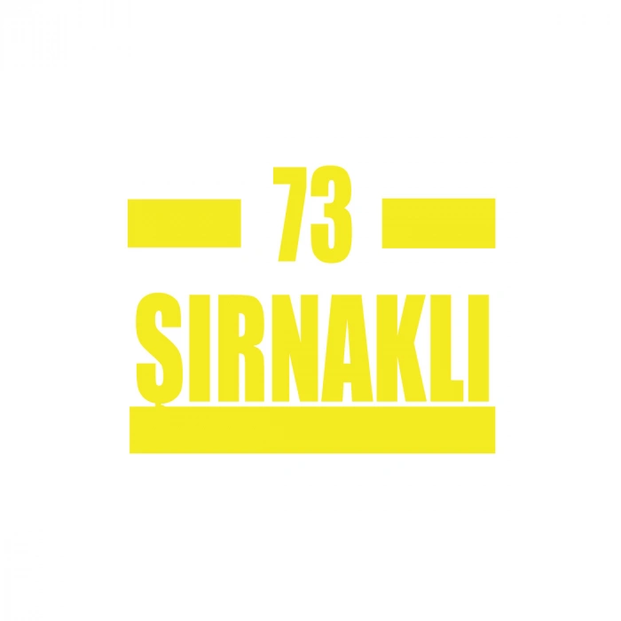 73 Şırnaklı Araba Sticker 17x17 Cm Sarı