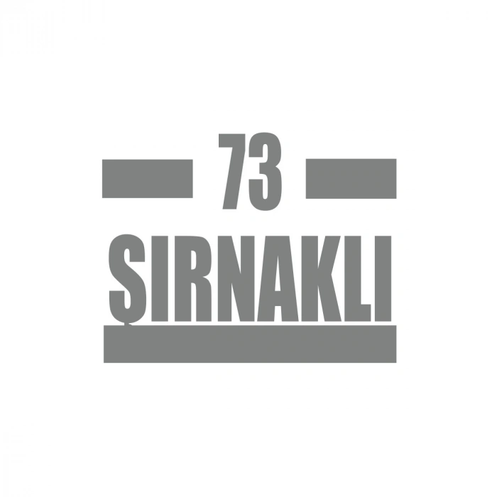 73 Şırnaklı Araba Sticker 17x17 Cm Gri