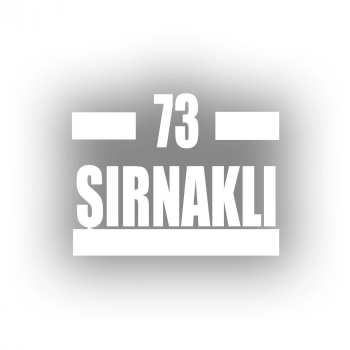 73 Şırnaklı Araba Sticker 17x17 Cm Beyaz