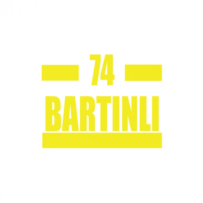 74 Bartınlı Araba Sticker 17x17 Cm Sarı