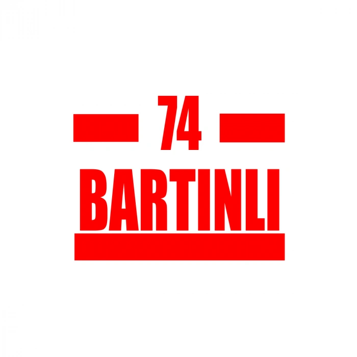 74 Bartınlı Araba Sticker 17x17 Cm Kırmızı