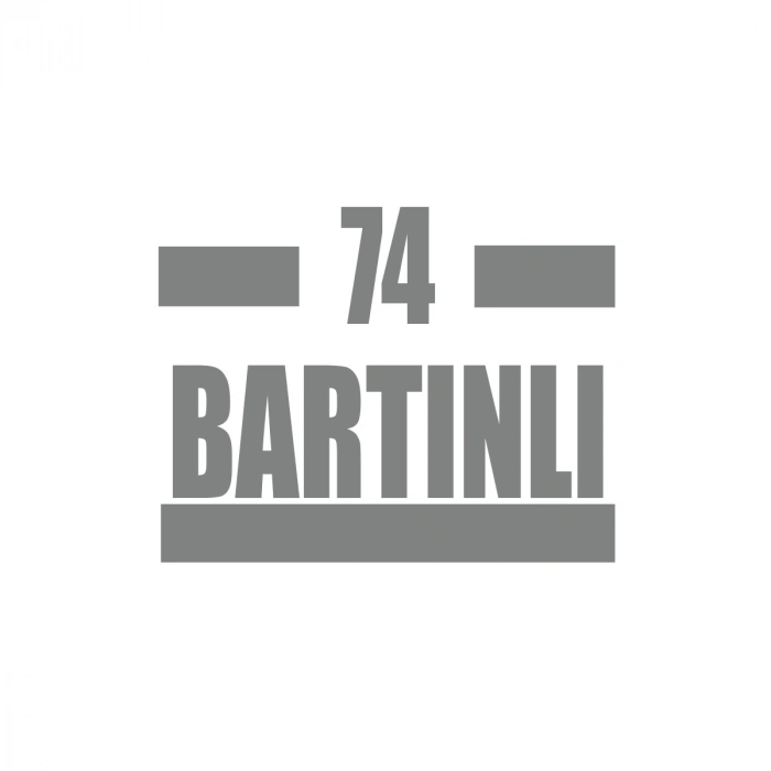 74 Bartınlı Araba Sticker 17x17 Cm Gri