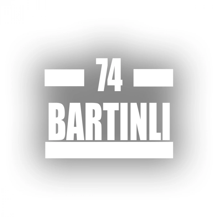 74 Bartınlı Araba Sticker 17x17 Cm Beyaz