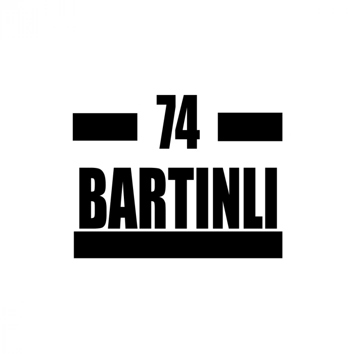 74 Bartınlı Araba Sticker 17x17 Cm Siyah