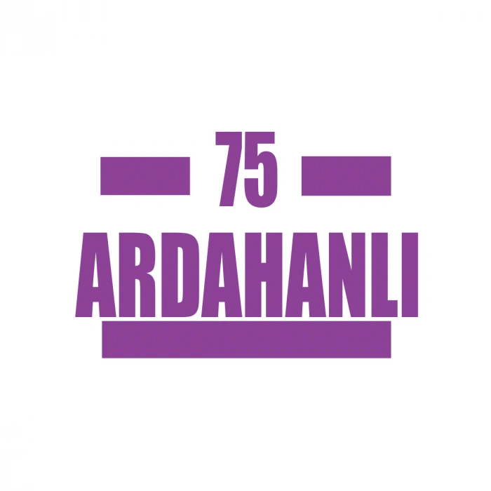 75 Ardahanlı Araba Sticker 17x17 Cm Mor