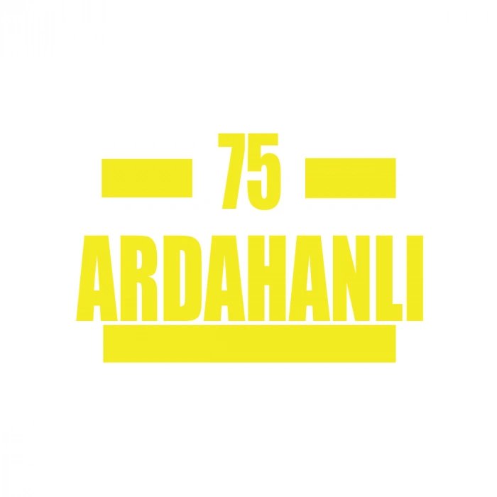 75 Ardahanlı Araba Sticker 17x17 Cm Sarı