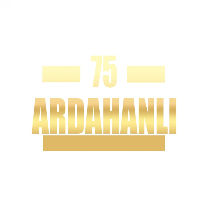 75 Ardahanlı Araba Sticker 17x17 Cm Gold