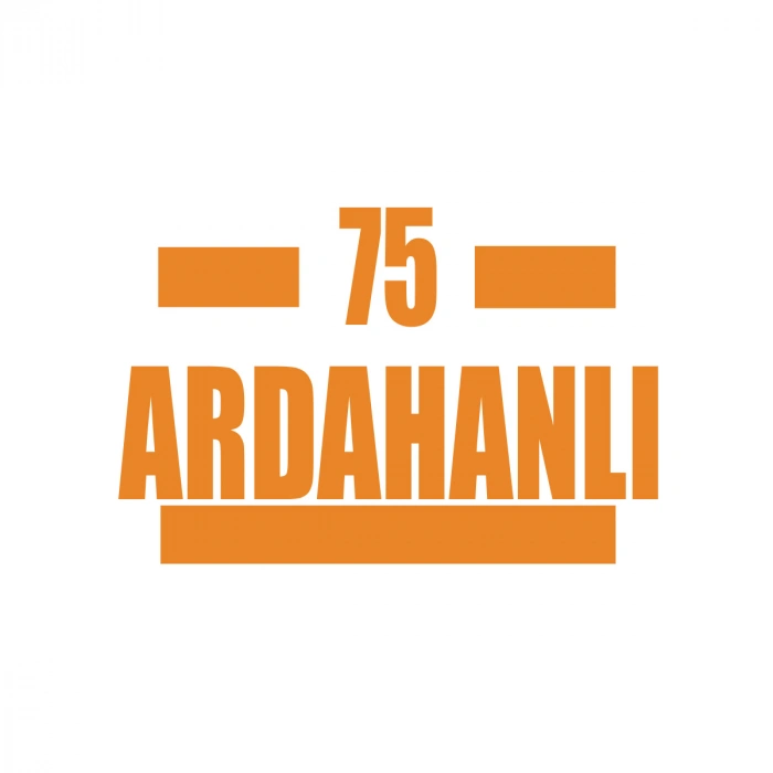 75 Ardahanlı Araba Sticker 17x17 Cm Turuncu